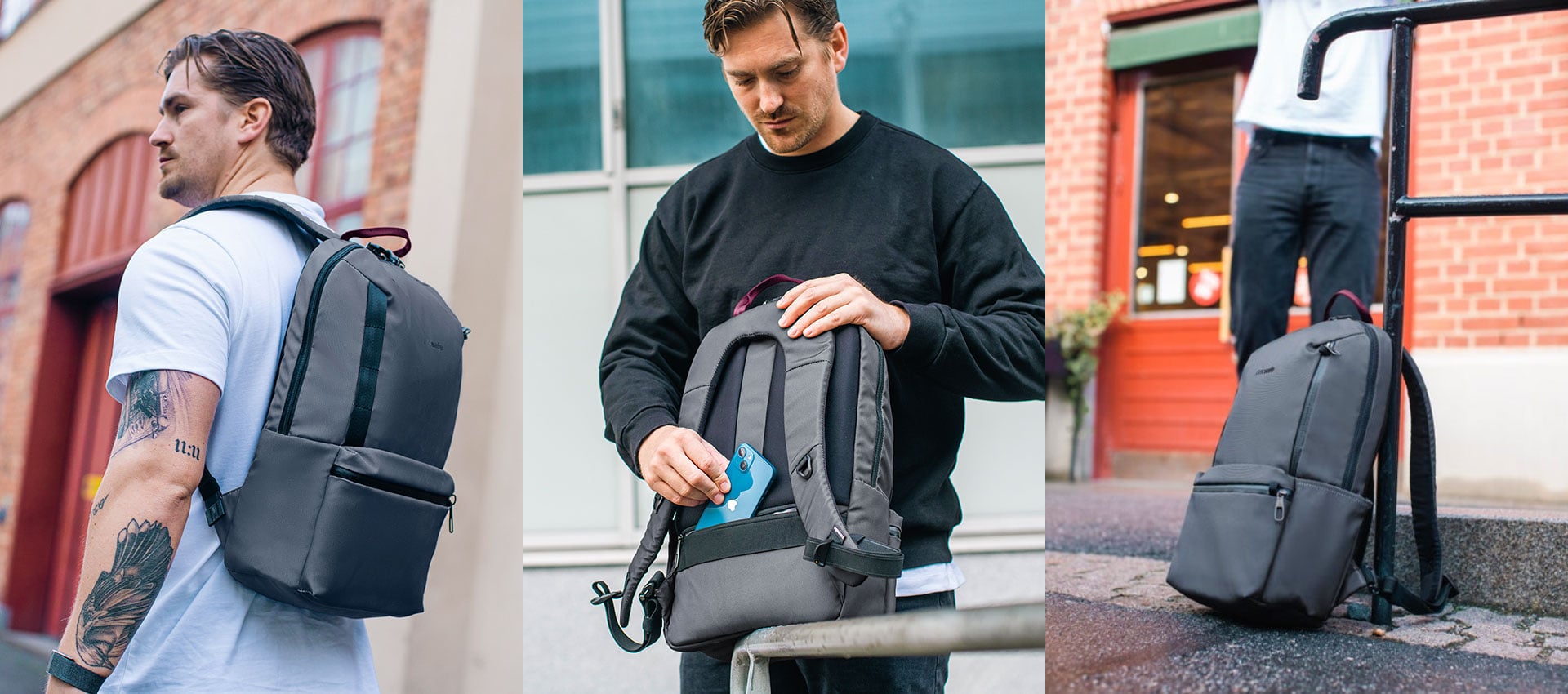 Pacsafe X ryggsekk 20L svart tyverisikker bysekk