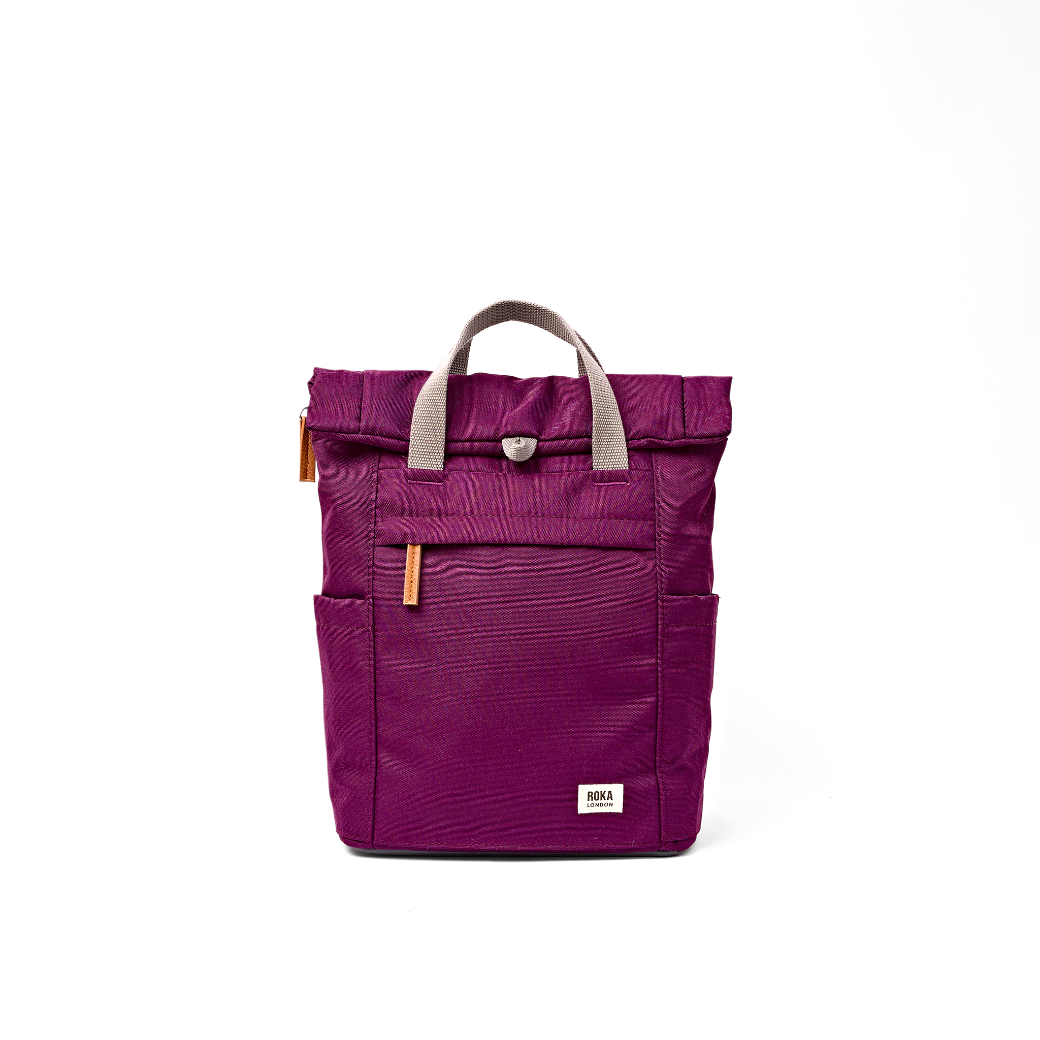 Roka London Finchley ryggsekk Small Cherry Lacquer roll-top