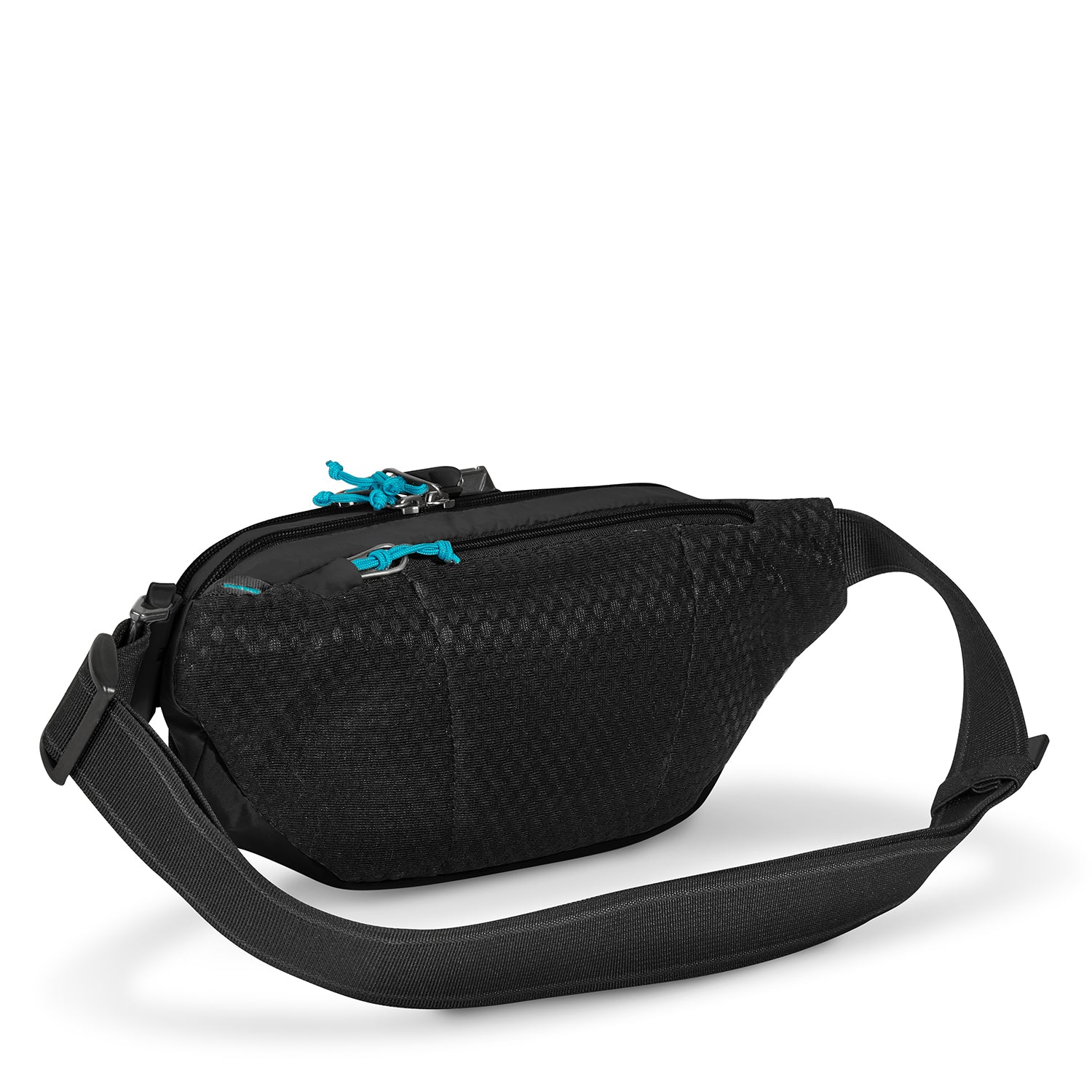 Pacsafe Eco E midjeveske svart resirkulert nylon