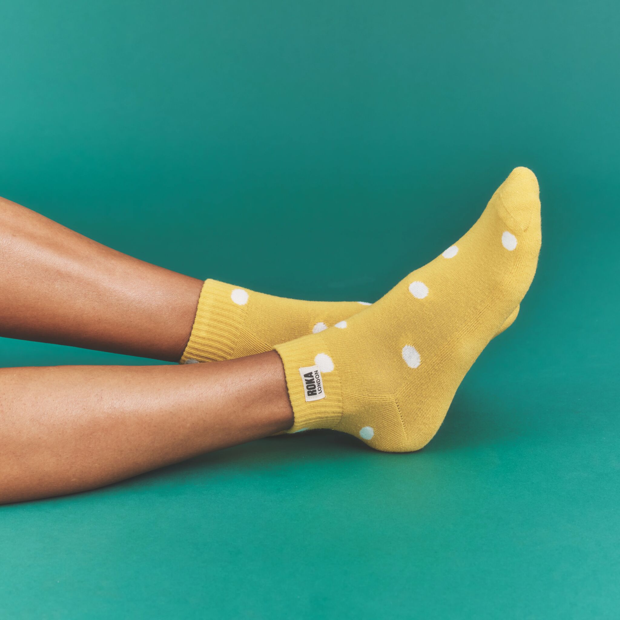 Roka London Wembley ankelsokker summer yellow dot