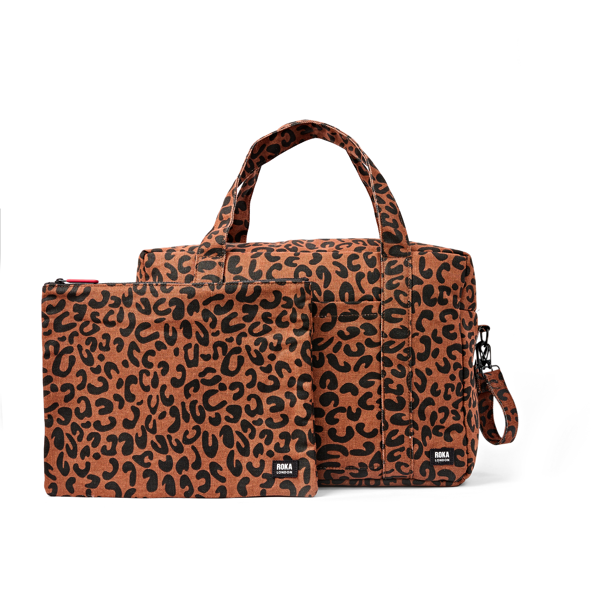 Roka London Somerset skulderveske Large scarlet leopard vanntett