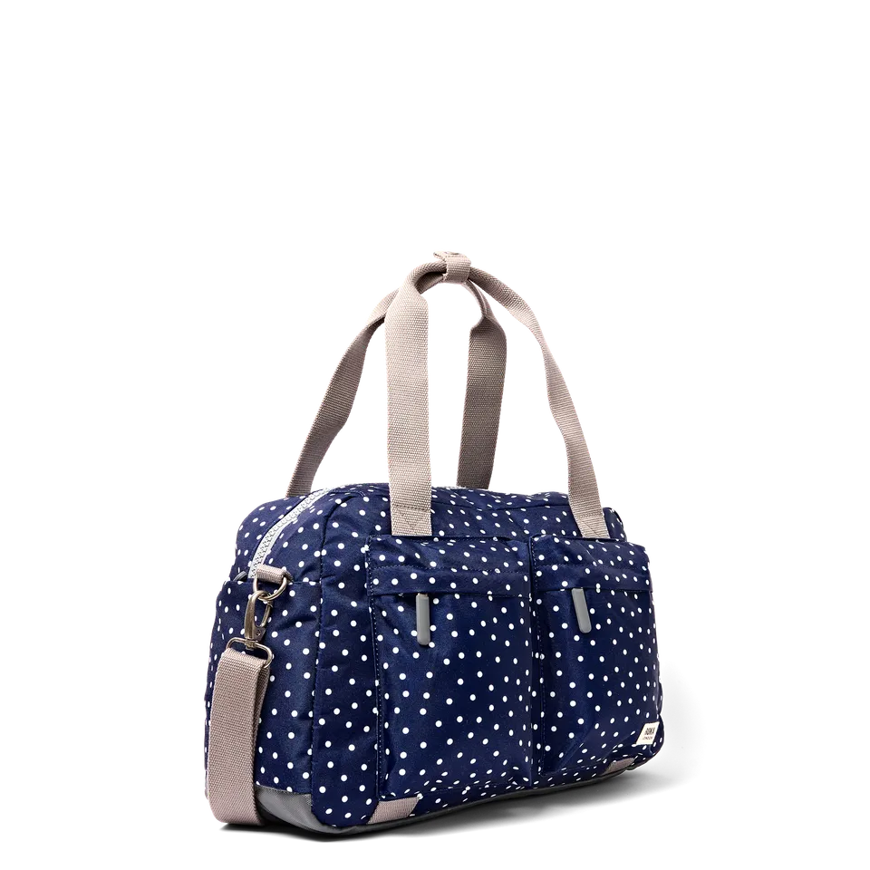 Roka London Gatwick duffelbag navy polka dot S 15"