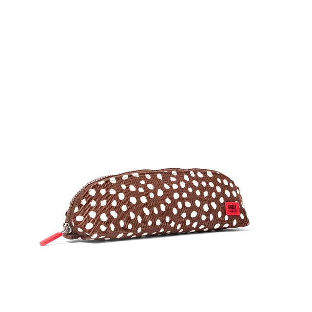 Roka London Tate Pouch pennal brun prikket Small
