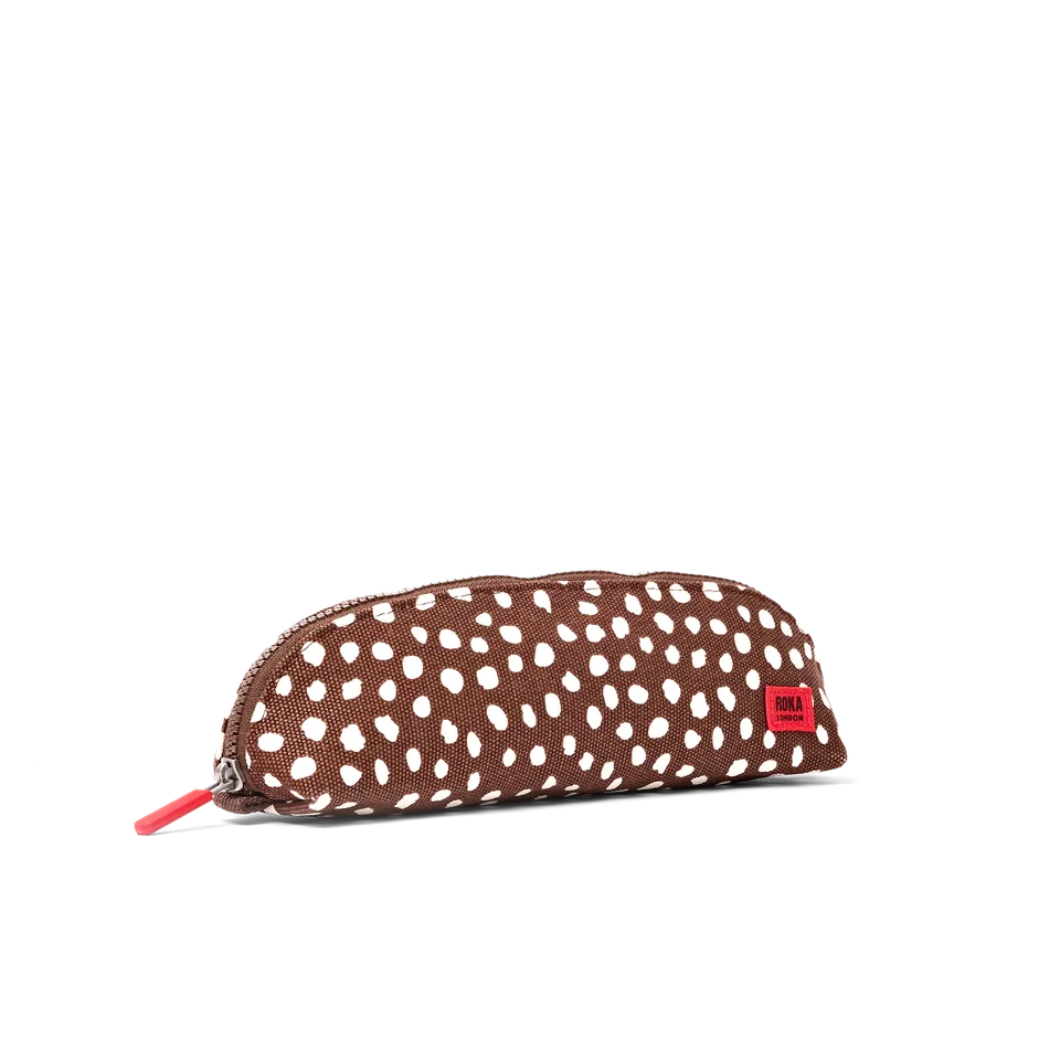 Roka London Tate Pouch pennal brun prikket Small