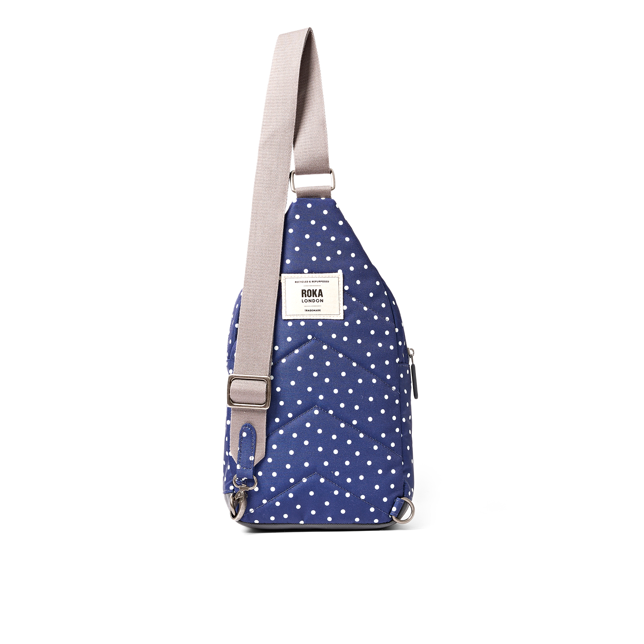 Roka London Willesden skulderveske large navy polka dot 5 liter