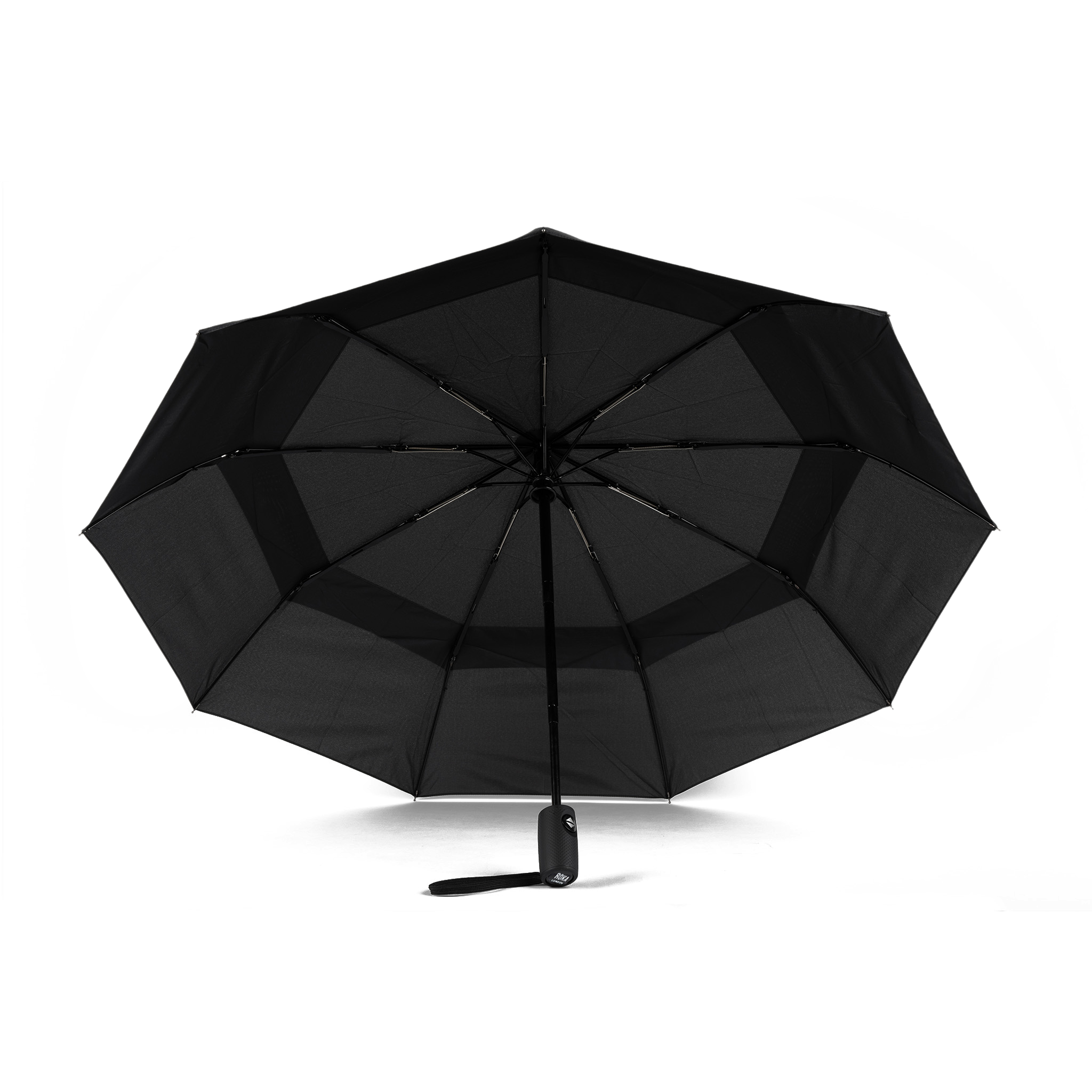 Roka London Waterloo paraply svart medium vindtett