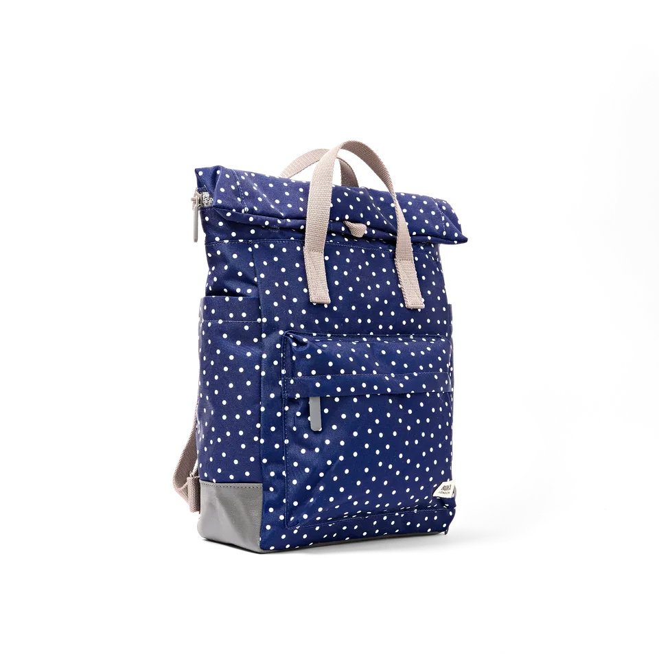 Roka London Bayswater Medium ryggsekk Navy Polka 14,6 l