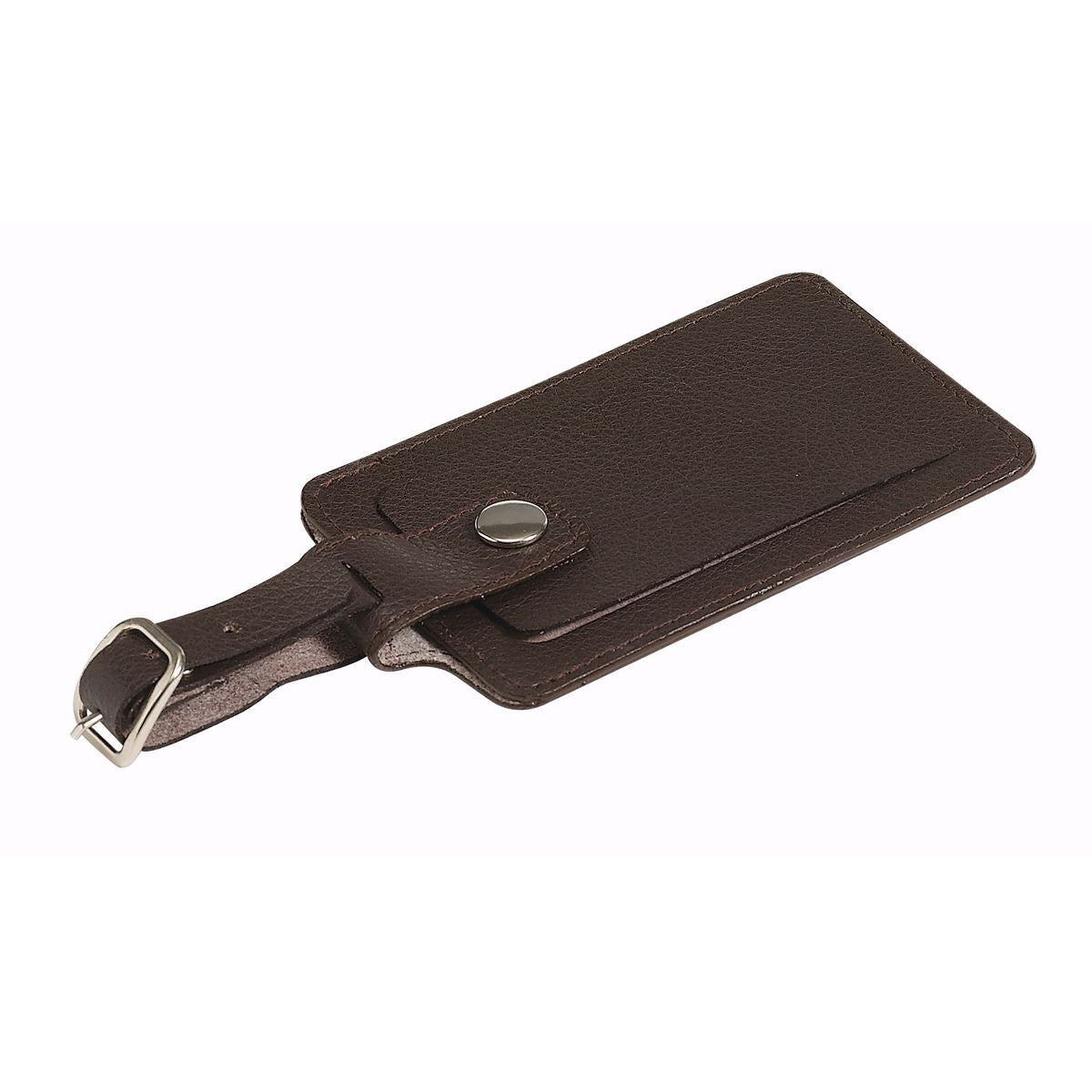 Shugon bagasjelapp splitleder brun med stropp