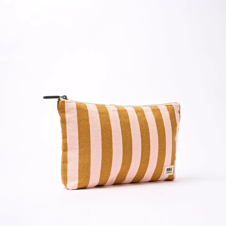 Roka London Maida Vale pouch rose gold stripe medium 2,2 liter