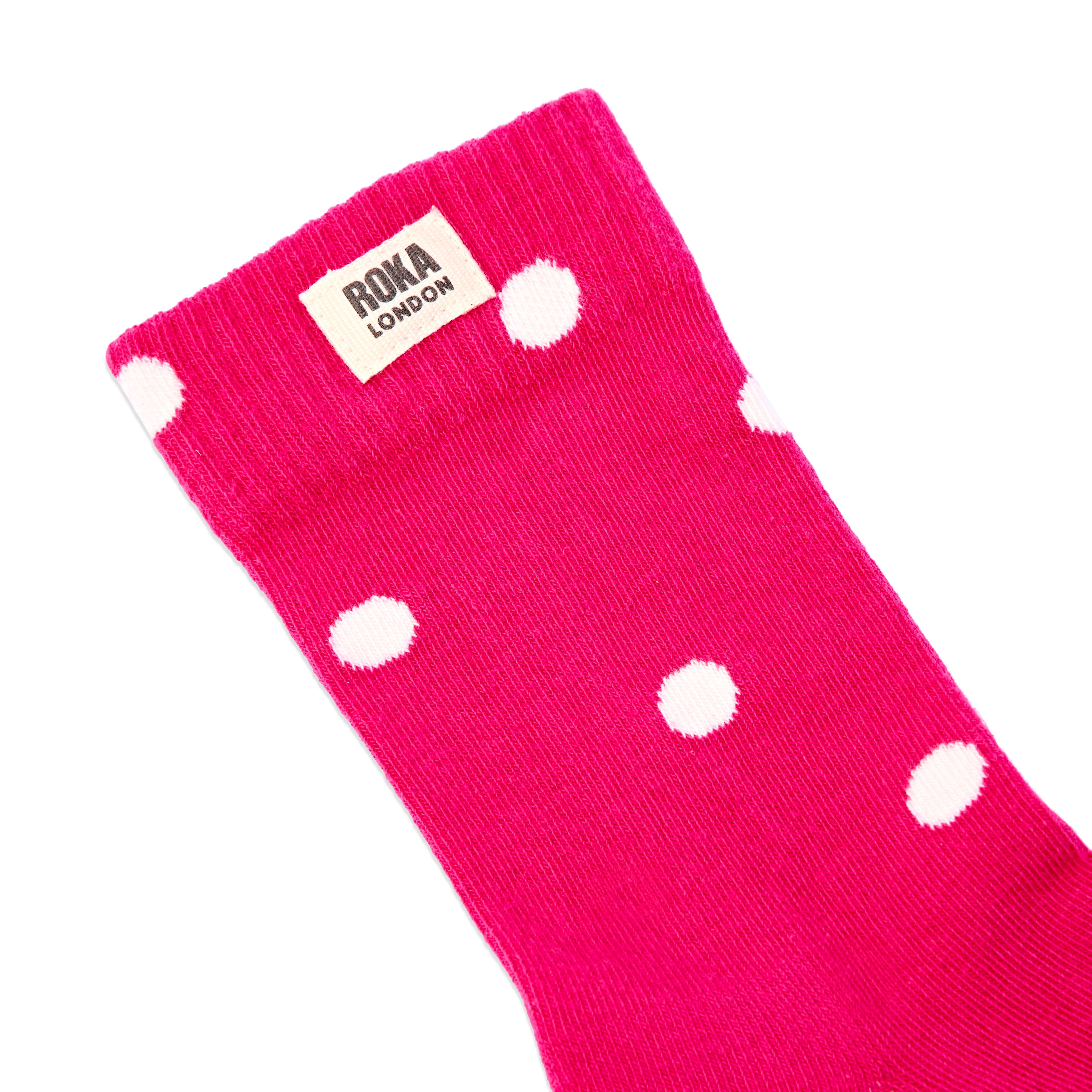 Roka London Wimbledon crewsokker pink dot økologisk bomull