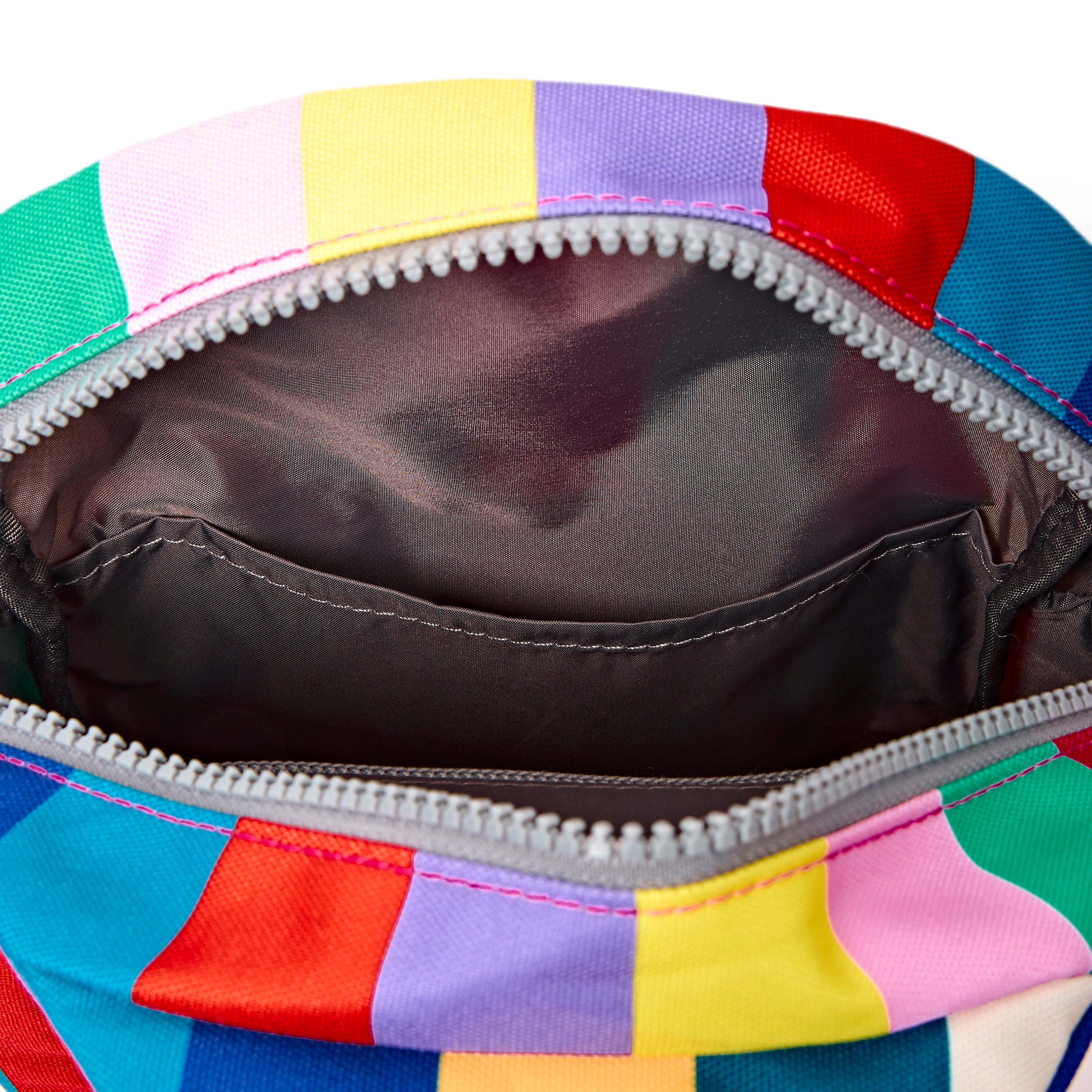 Roka London Willesden Large slingbag wide multi stripe canvas