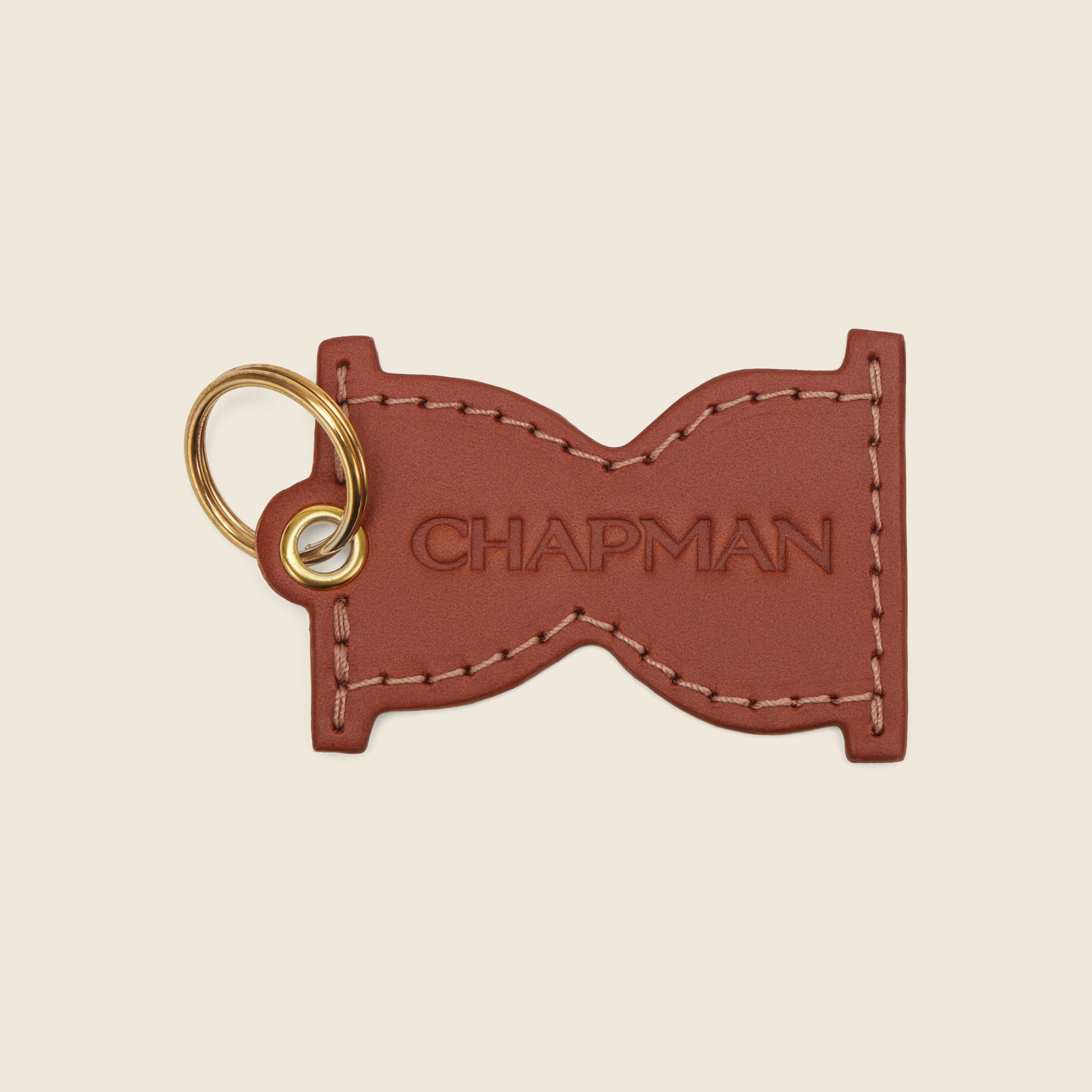 Chapman Keyring nøkkelring Svart lær messing