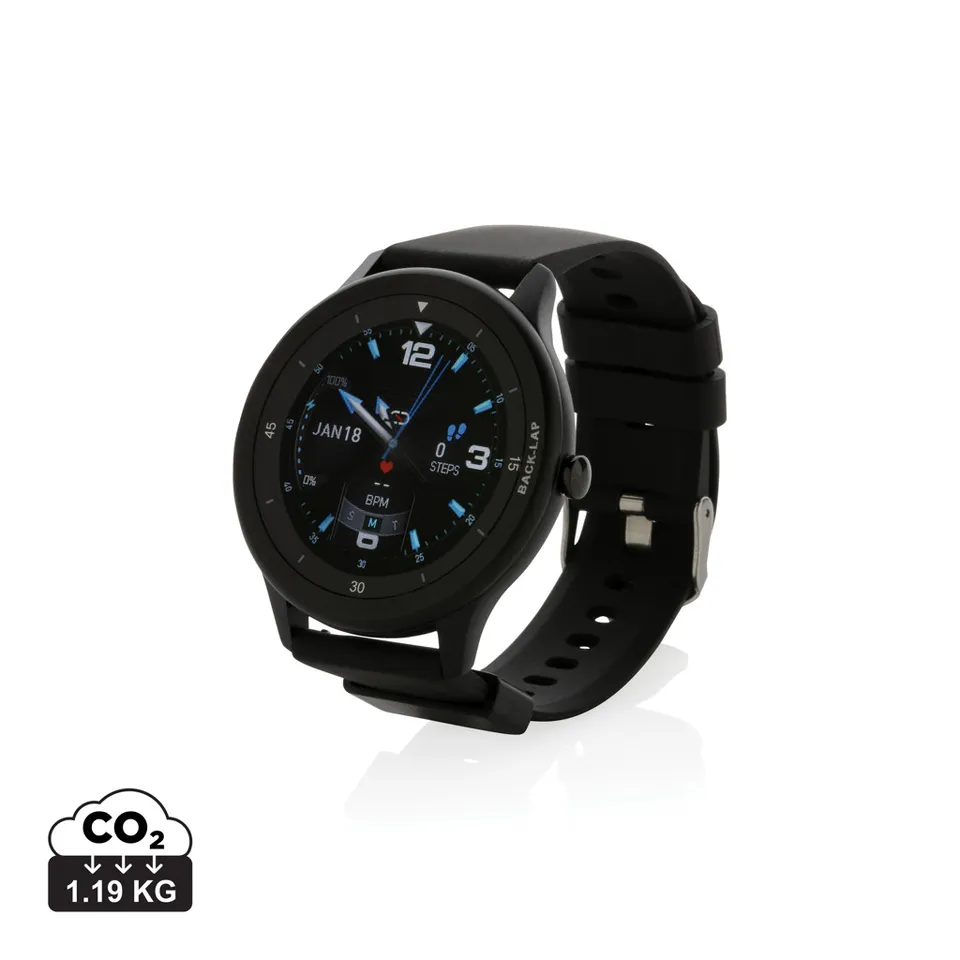 Swiss Peak RCS smartklokke svart vanntett IP68