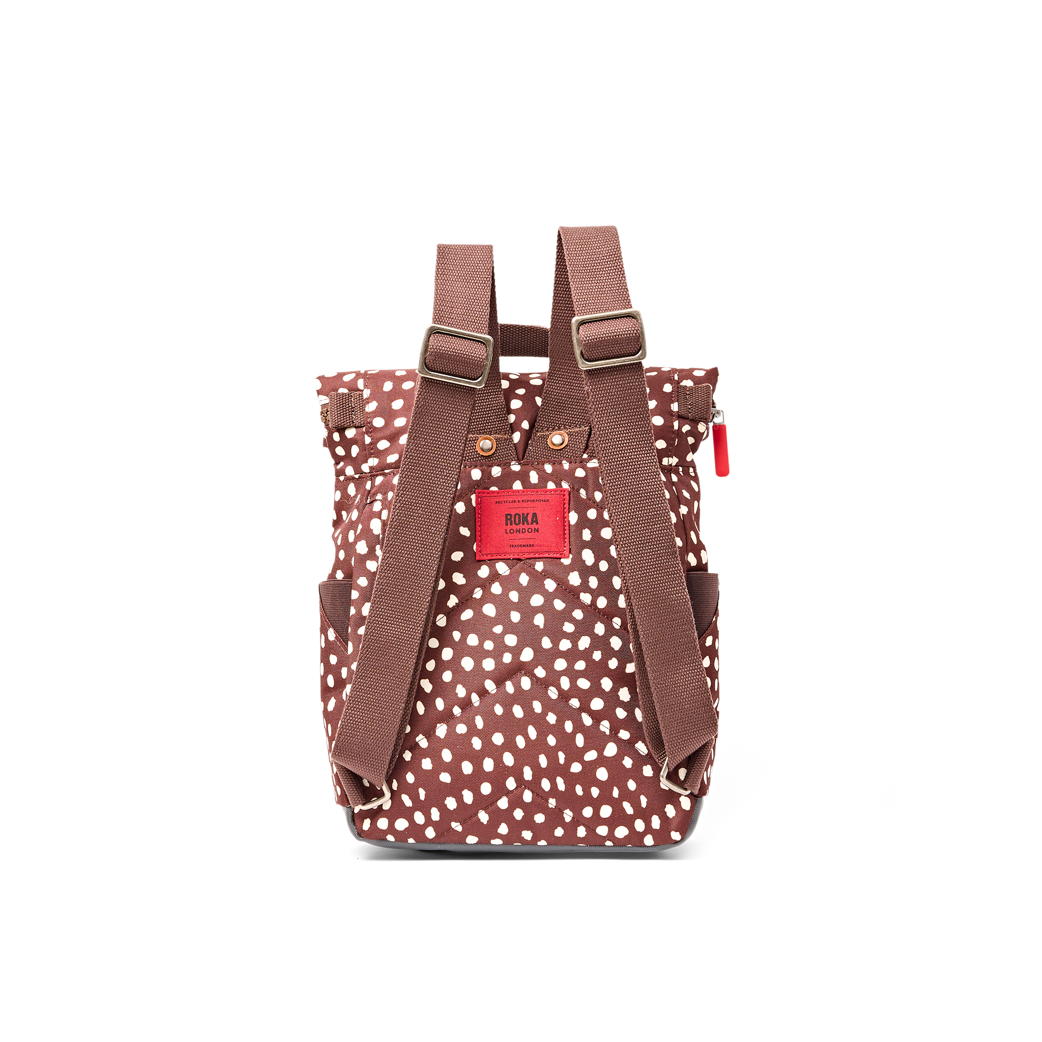 Roka London Canfield Roll Top ryggsekk small brown dot 9,8 liter