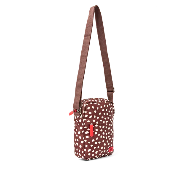 Roka London Bond crossbody Small brown dot vanntett