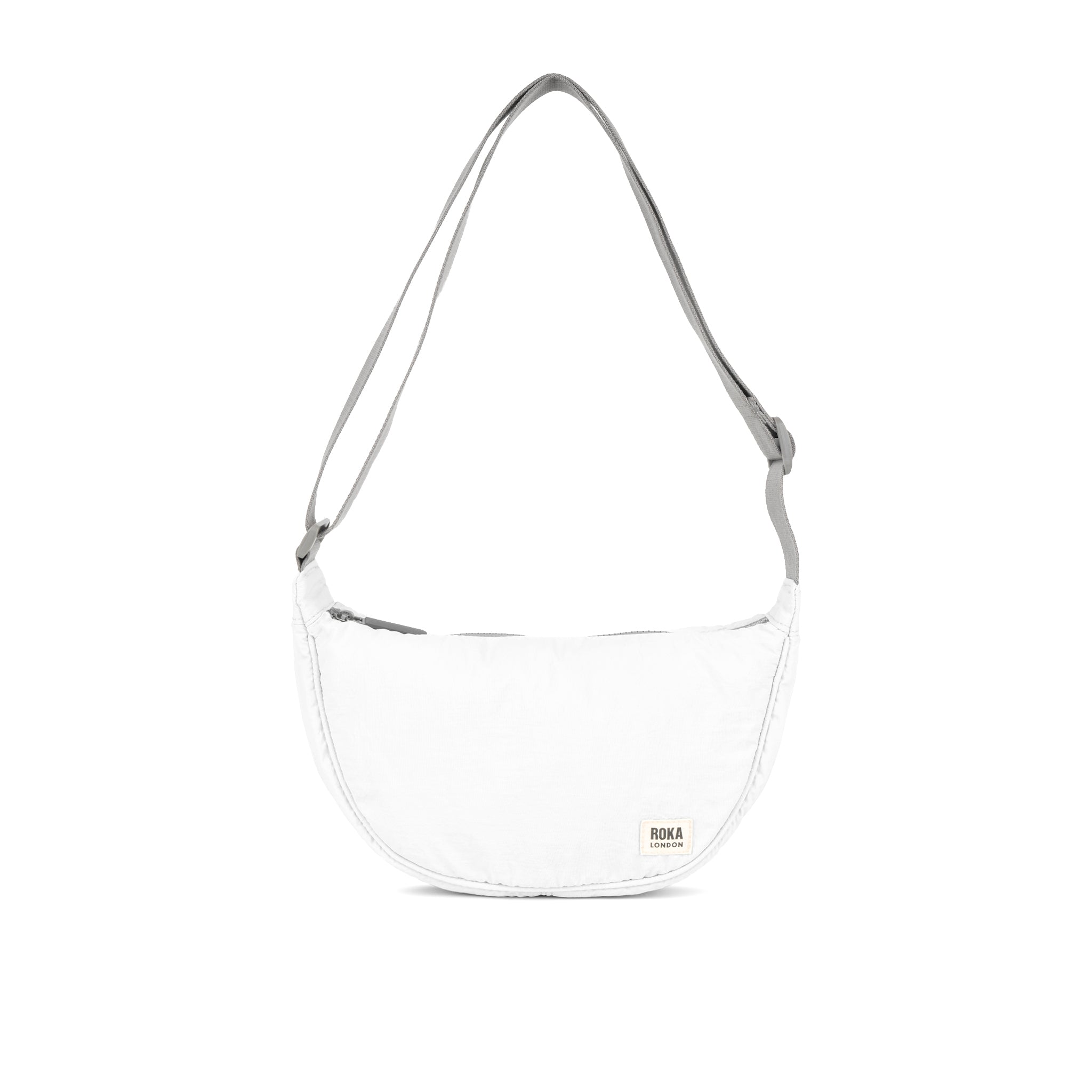 Roka London Farringdon Half Moon skulderveske coconut small