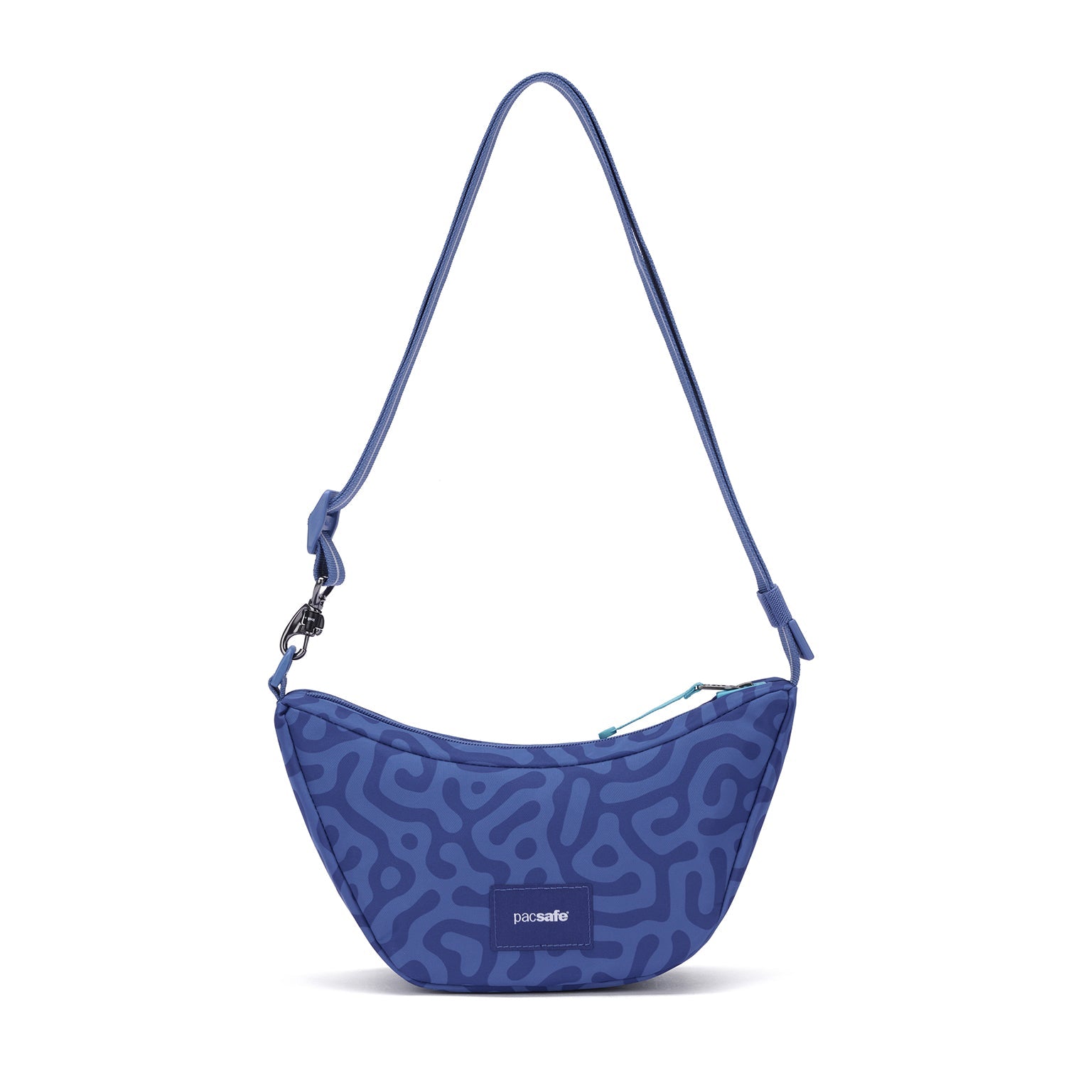 Pacsafe GO Lunar crossbody cerulean blue tyverisikker
