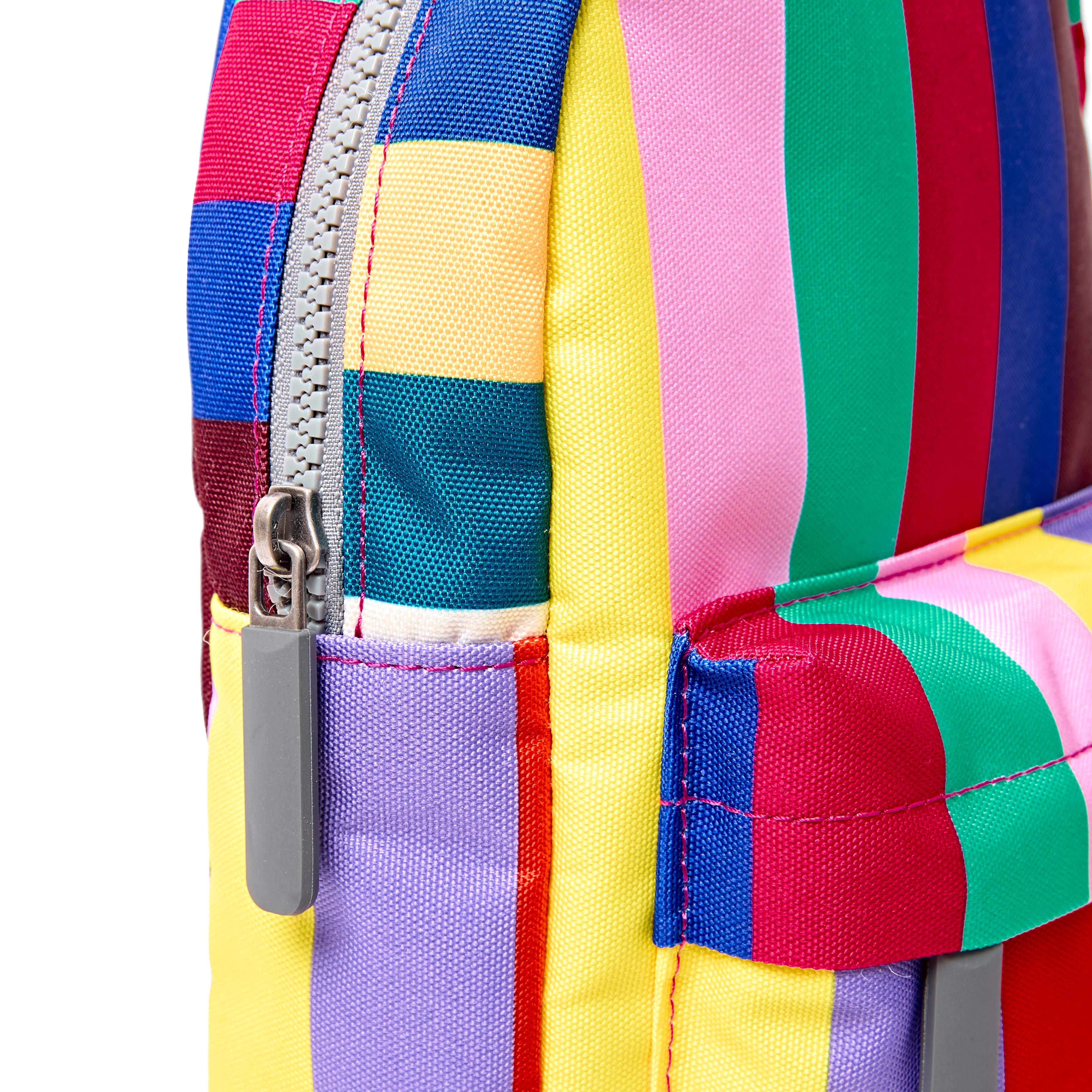 Roka London Willesden Large slingbag wide multi stripe canvas