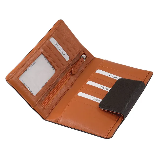 Shugon Nappa Ladies Purse damelommebok mørkebrun skinn