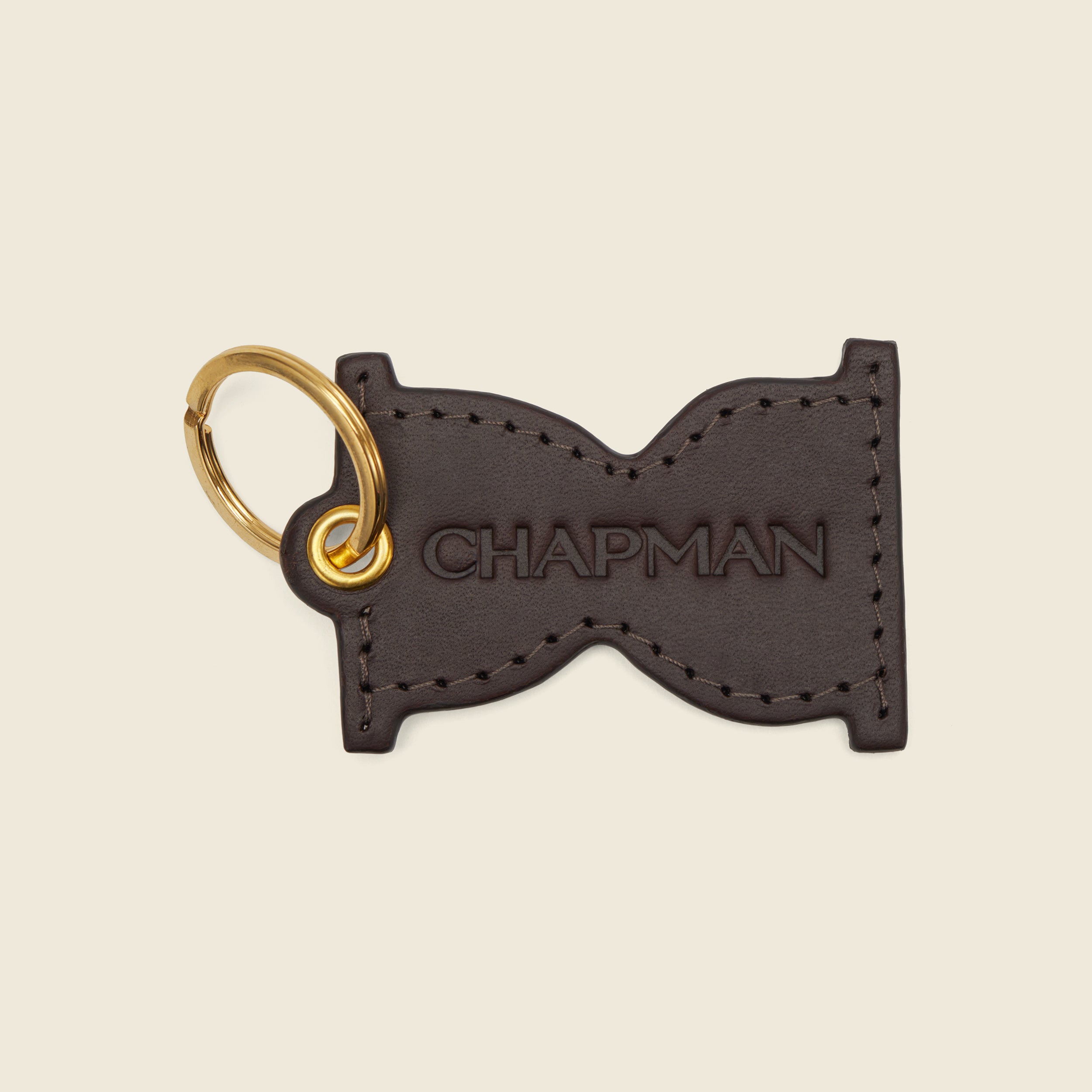Chapman Keyring nøkkelring Svart lær messing