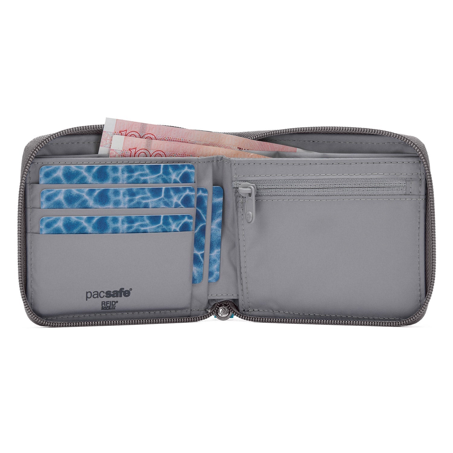 Pacsafe RFIDsafe zip around lommebok svart RFID-sperre