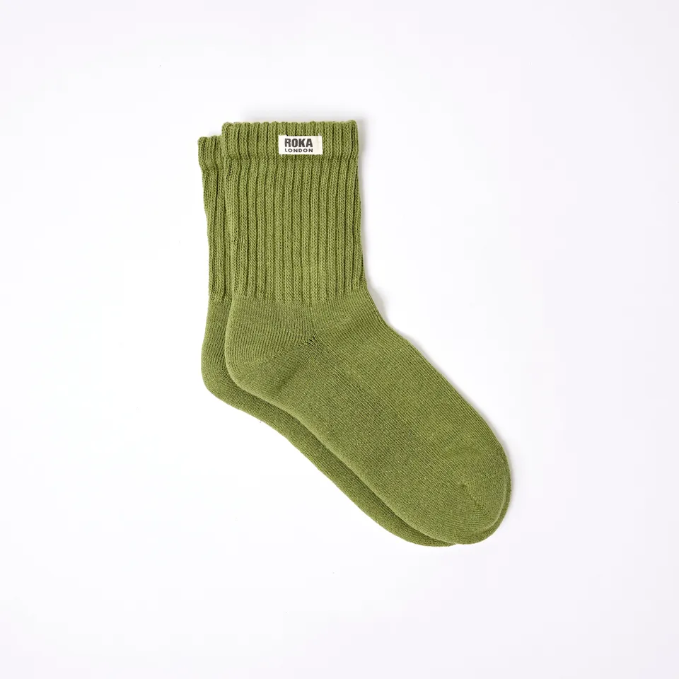 Roka London Windsor Crew sokker Avocado 40-48 økologisk