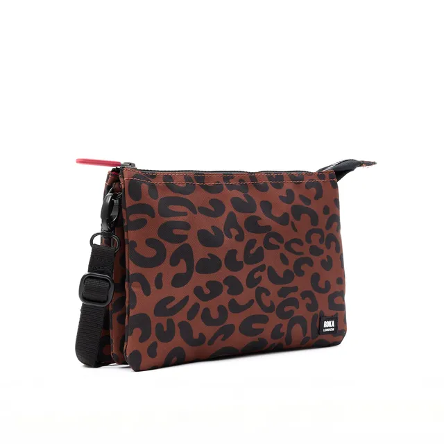 Roka London Carnaby XL crossbody Leopard 3-delt clutch