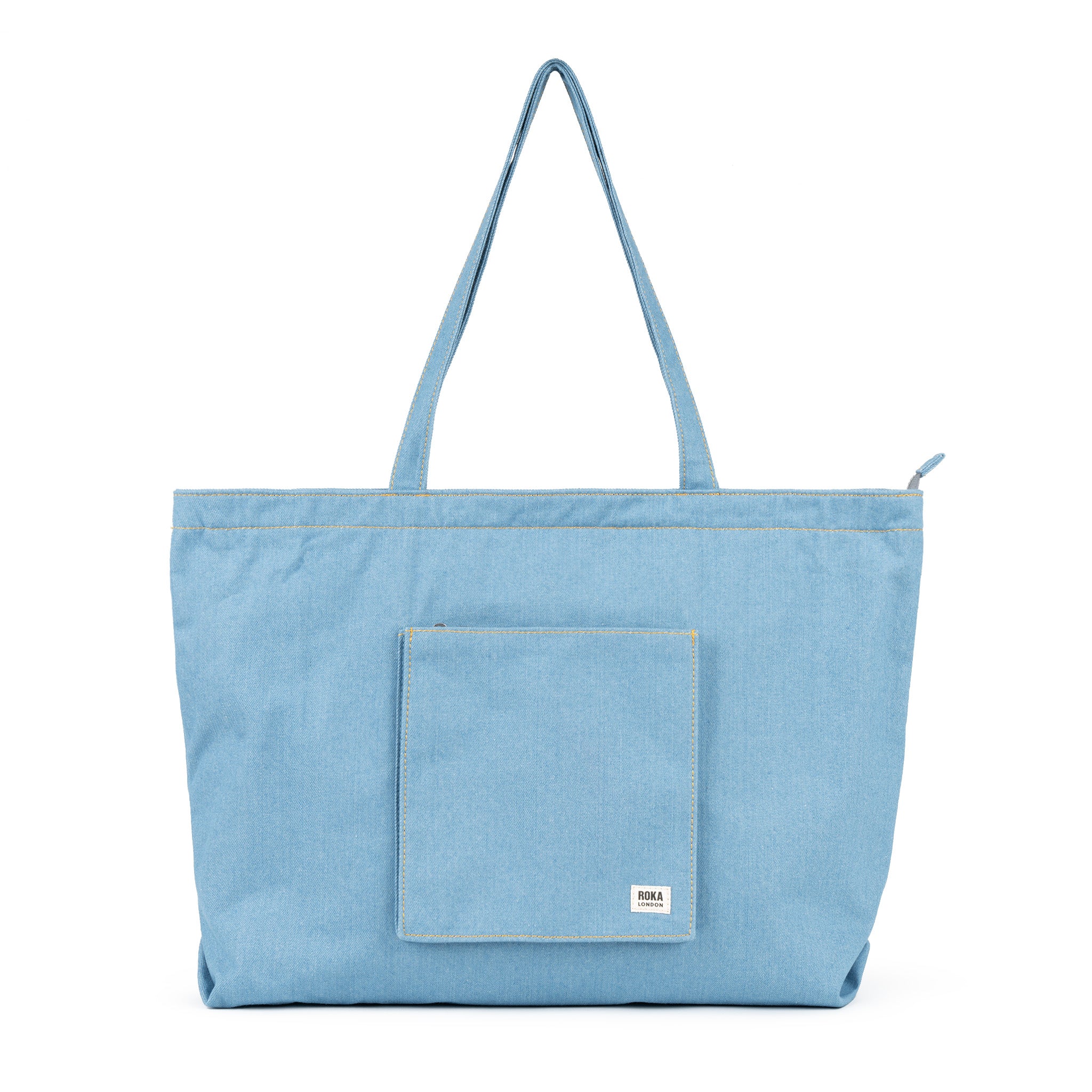 Roka London Portobello Large tote light wash denim 19L