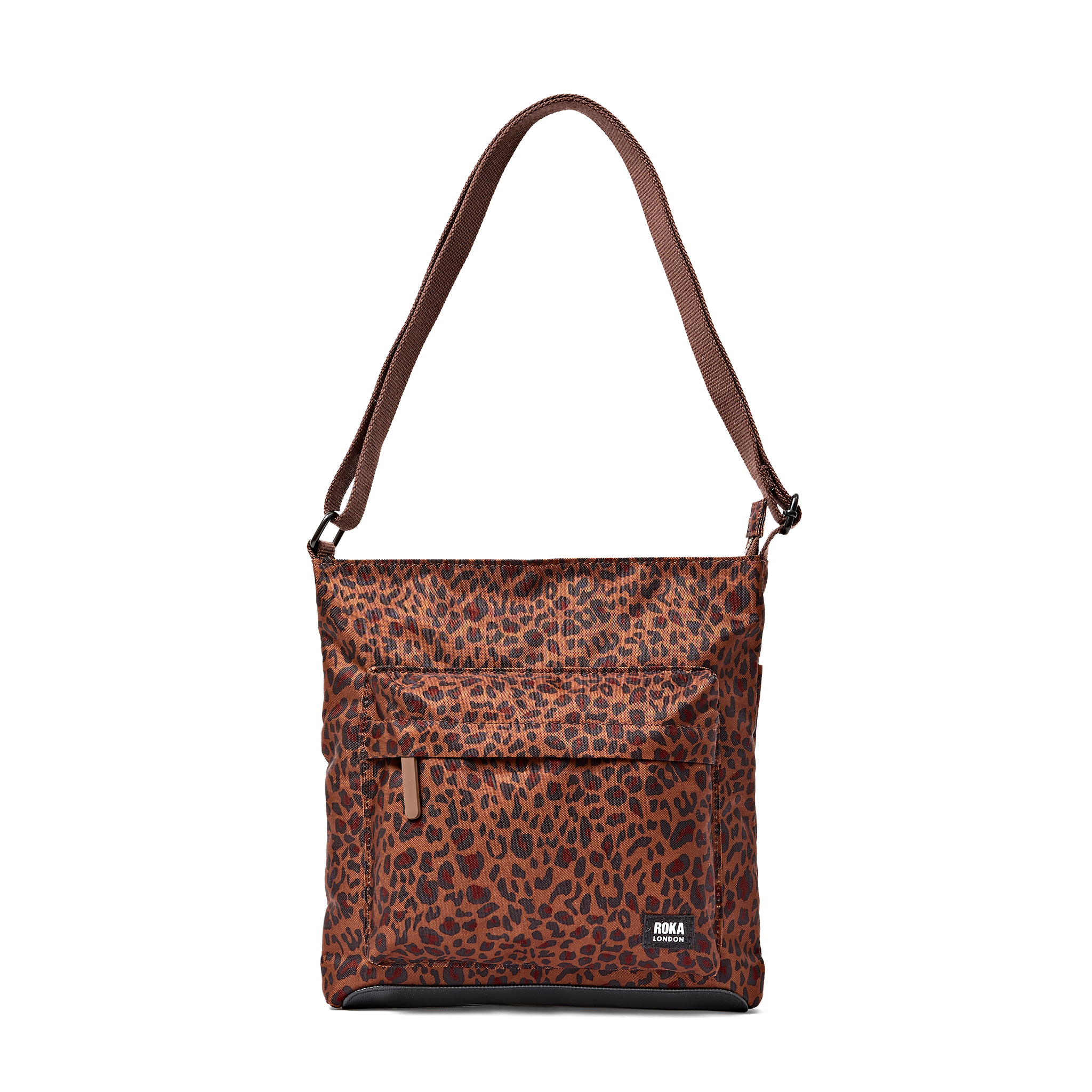 Roka London Kennington crossbody-veske Mini Leopard Medium 2,7 liter