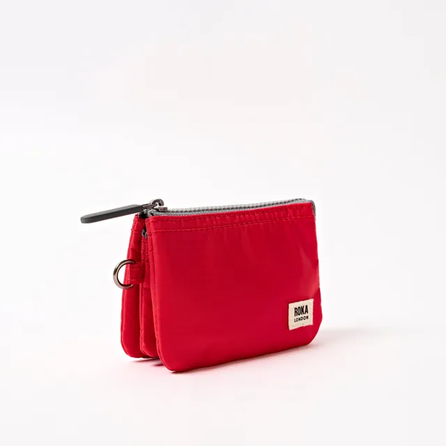 Roka London Carnaby lommebok Scarlet small resirkulert nylon