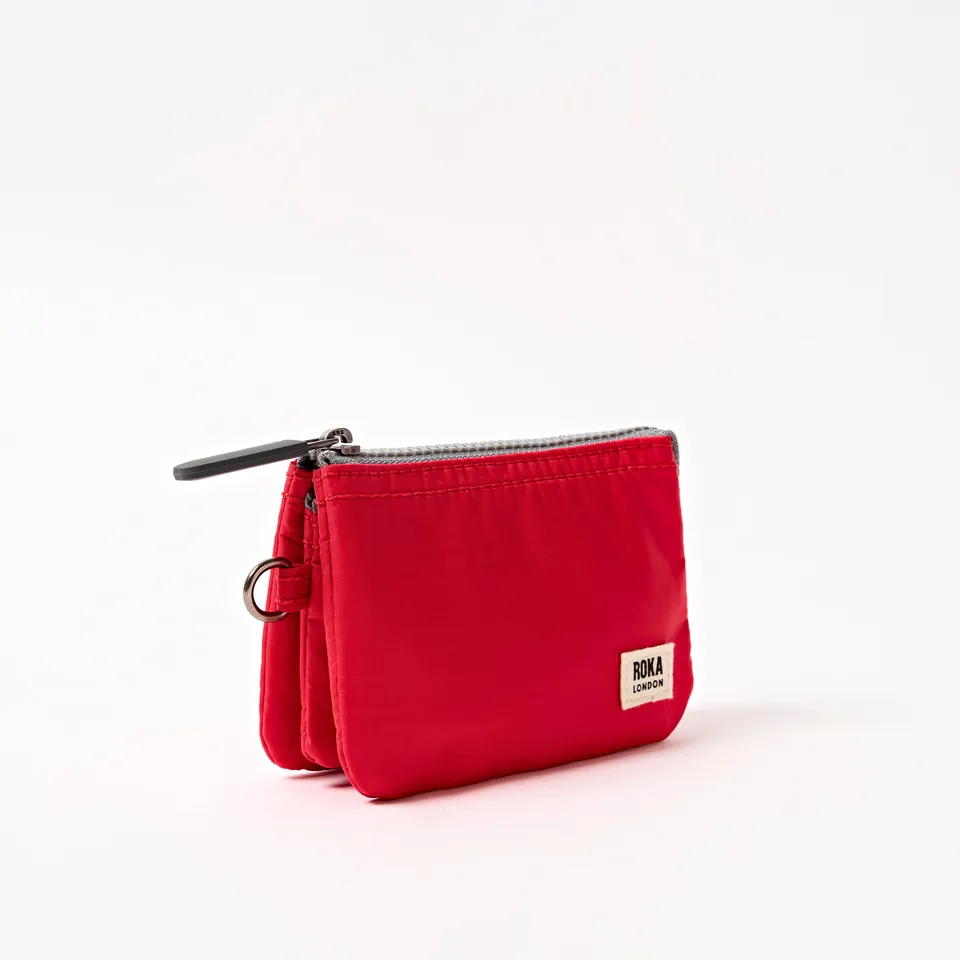 Roka London Carnaby lommebok Scarlet small resirkulert nylon