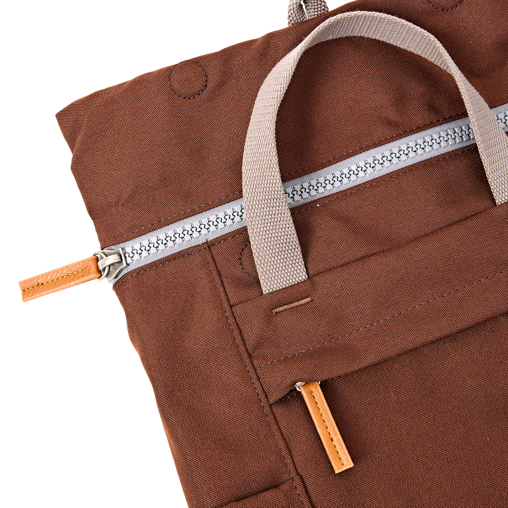Roka London Finchley A ryggsekk large sjokoladebrun roll-top